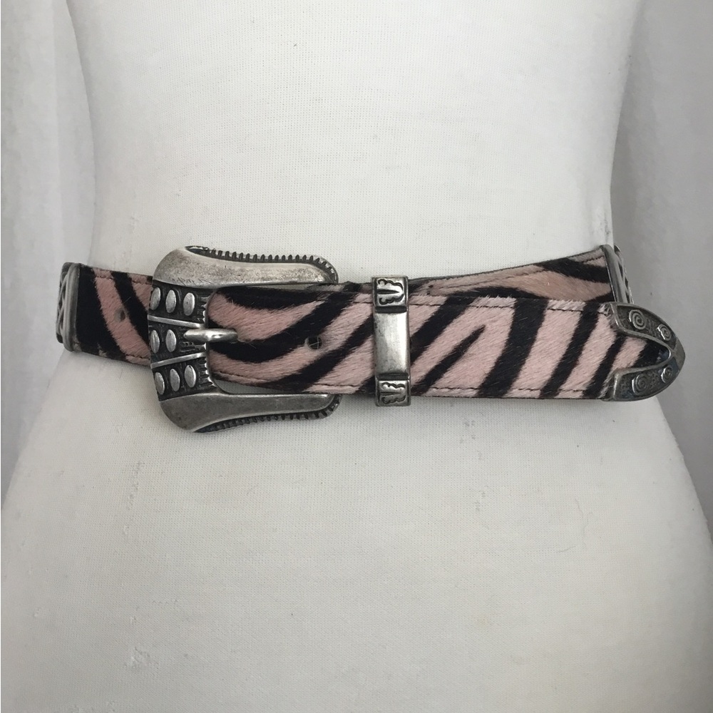 Vintage Streets Ahead Pony Hair Western Belt | Small | Italy Hardware